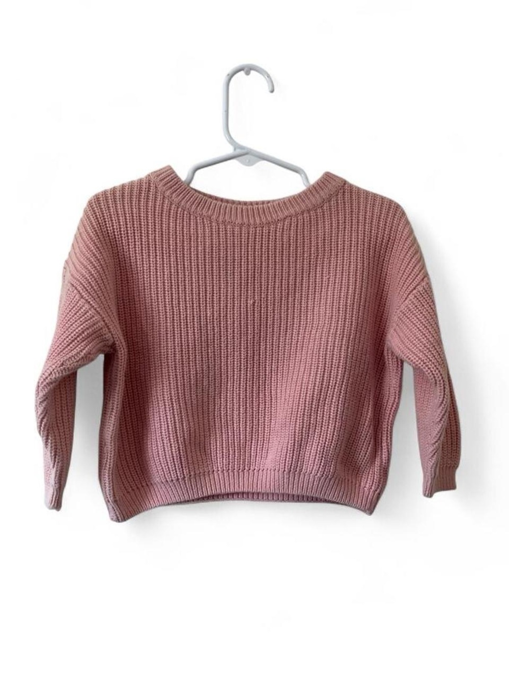 12-18M Girl Rustic Pink Chunky Waffle Knit Pullover Boutique Sweatshirt